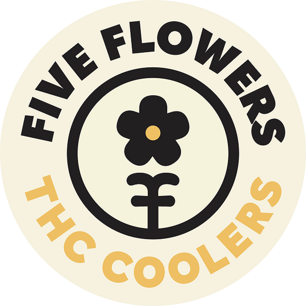 Five Flowers logo in black script